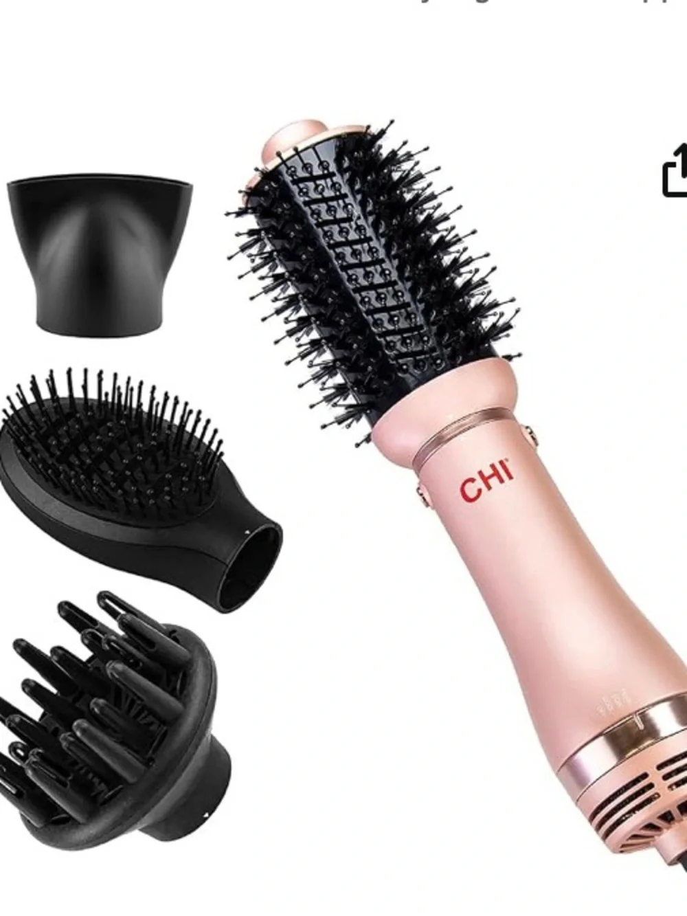 CHI Rose Gold Hot Air Styling Brush with 3 Attachments,   D